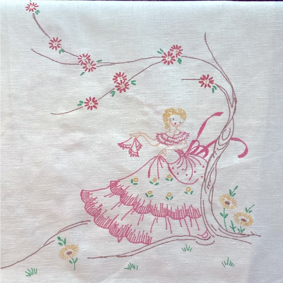 Sweet vintage table runner, approx 38” x 14.5” - Picture 7 of 9